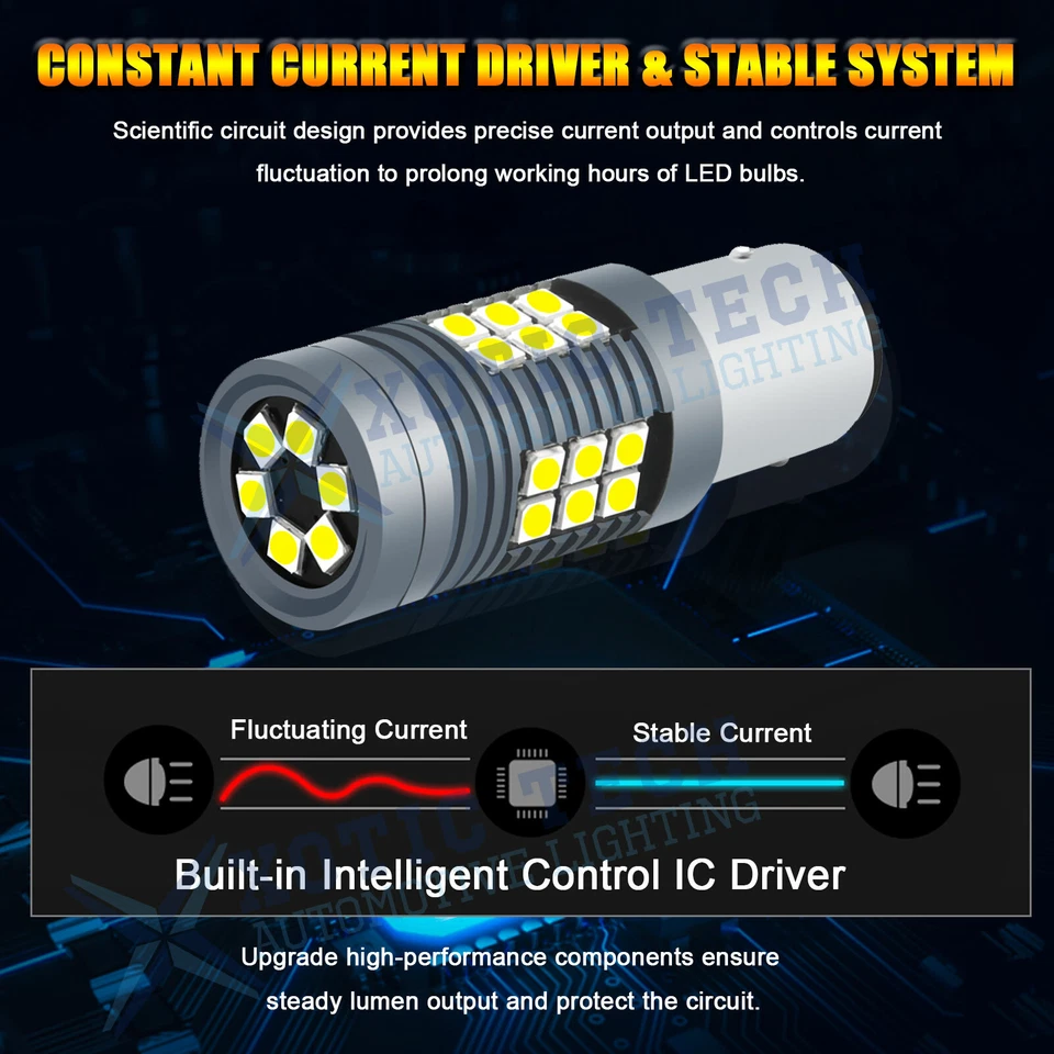 1157 7528 LED Estroboscópico Freno Aparcamiento Bombilla Intermitente Intermitente Super Blanco Foto 4 de 4