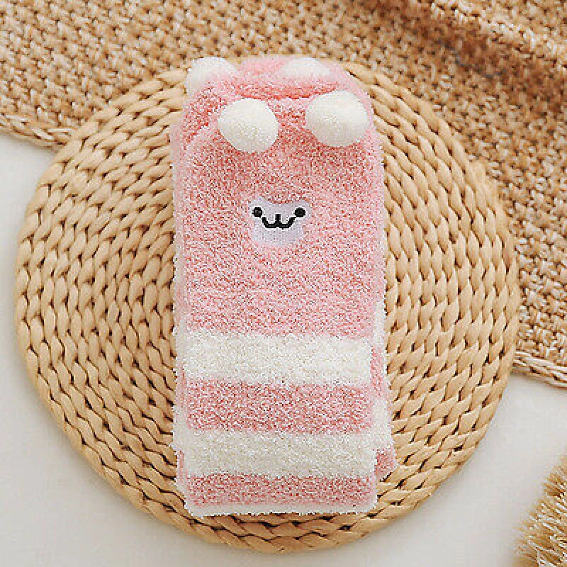 Mujeres Niñas Calcetines hasta la rodilla Botas cálidas Calcetín mullido sobre la rodilla Rayas Suave Acogedor Foto 4 de 4