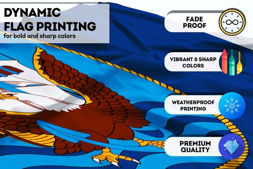 AGAS Bandera Marina de los Estados Unidos Marina de los Estados Unidos Bandera Militar Impresa 200D Nylon-2 Ojales - Imagen 4 de 11