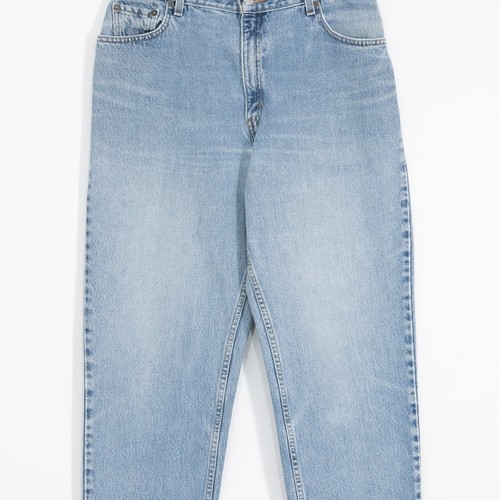 Vintage 90s Levis 550 Womens 14 MIS L - Faded Distressed Light Wash Tapered Blue - Picture 2 of 9