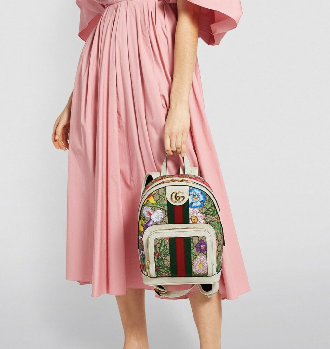 NEW Gucci Ophidia Floral GG Supreme Summer White Leather