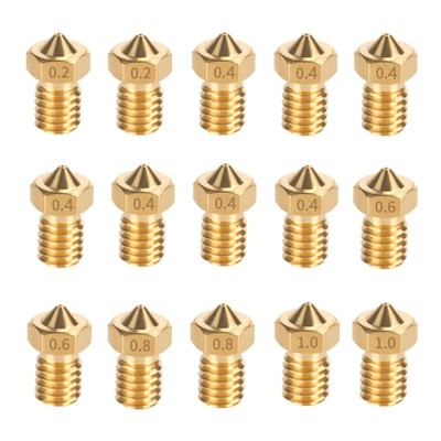 15PCS Brass Nozzles Kit for Anycubic Kobra, 3D Printer 7PCS 0.4mm Nozzles and...