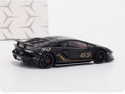 1/64 Scale Lamborghini Aventador SVJ #63 Black Diecast Car Model Gift - Picture 3 of 11