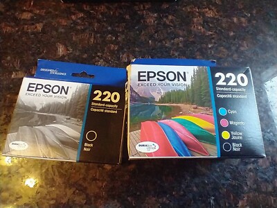 Epson 220 Ink Cartridges Black/Cyan/Magenta/Yellow With Extra Black Sealed