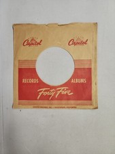 45 RPM 7" RECORD SLEEVES CO. SLEEVE 1 PACK SEE PHOTOS - Capitol SLV142