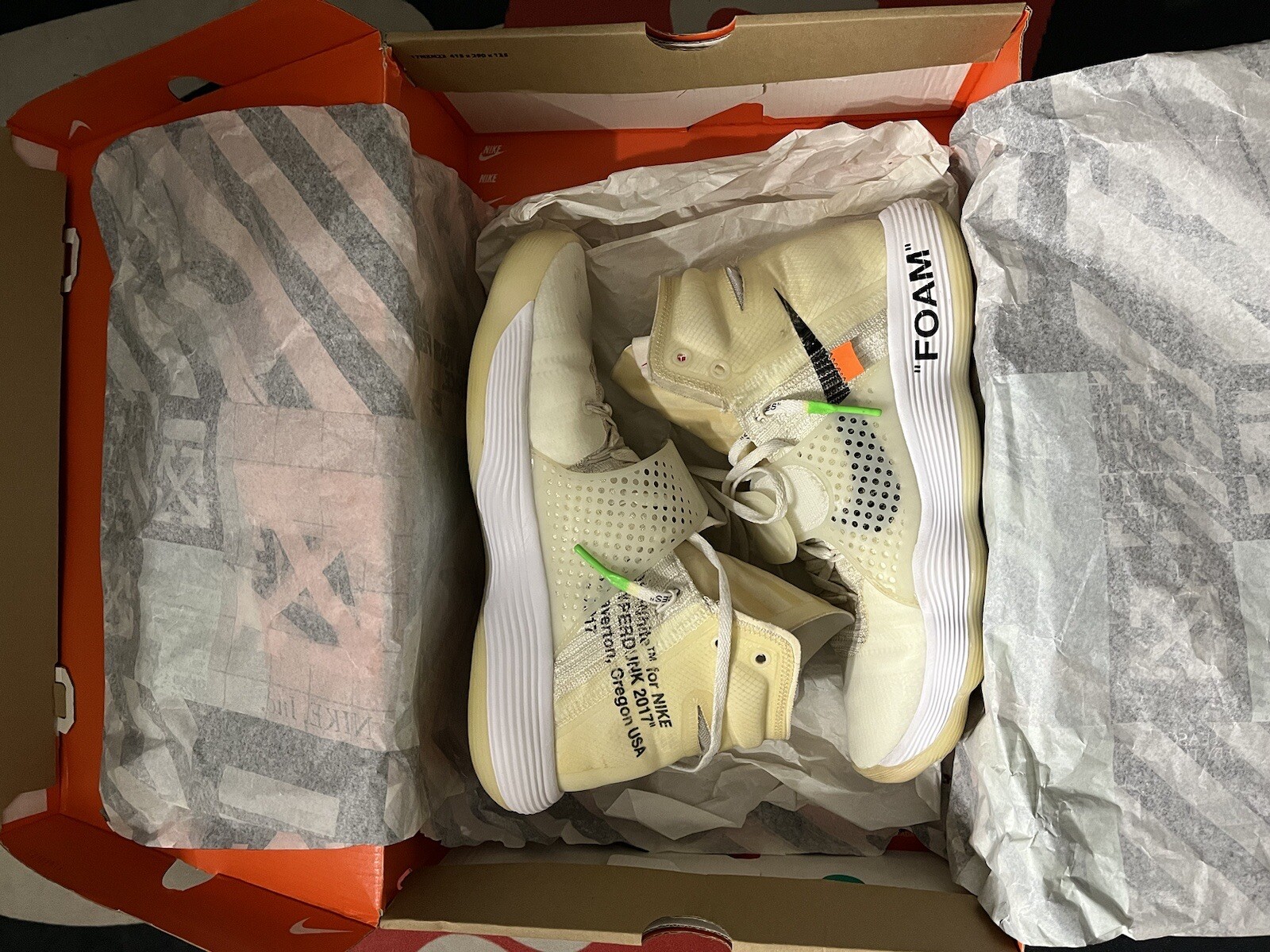 OFF WHITE X NIKE Taglia 11 Nike Hyperdunk 2017 Flyknit x BIANCO SPORCO The Ten