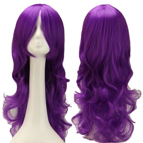 Pink Purple Red Ombre Hair Wig Long Wavy Curly Cosplay Wig Women Party Costume # - Picture 62 of 68