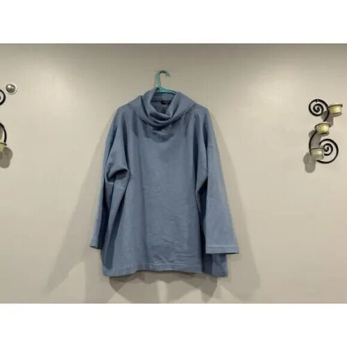 Eskandar Blue Cashmere Cowlneck Long Sleeve Sweater Size 1 PLEASE READ