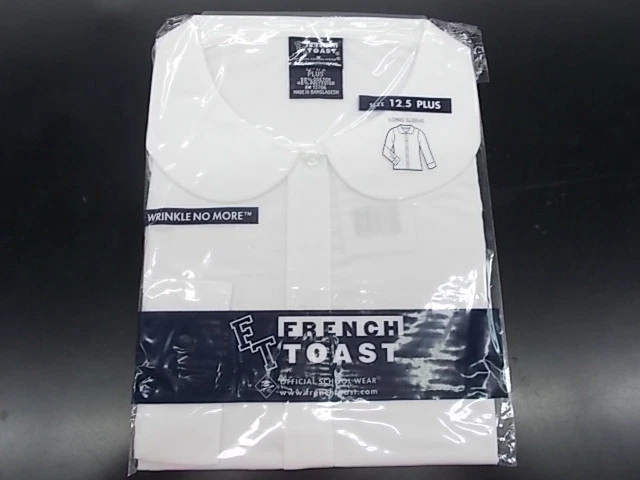 Camisa blanca uniforme tostado francés para niñas / cuello Peter Pan talla 12,5-46PL Foto 3 de 4