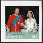2011 Australia SG#3593 Royal Wedding P&S booklet stamp mint MUH MNH