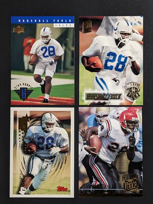 1994 Marshall Faulk RC Lot- Upper Deck #7, Topps #445, Stadium Club, Ultra  