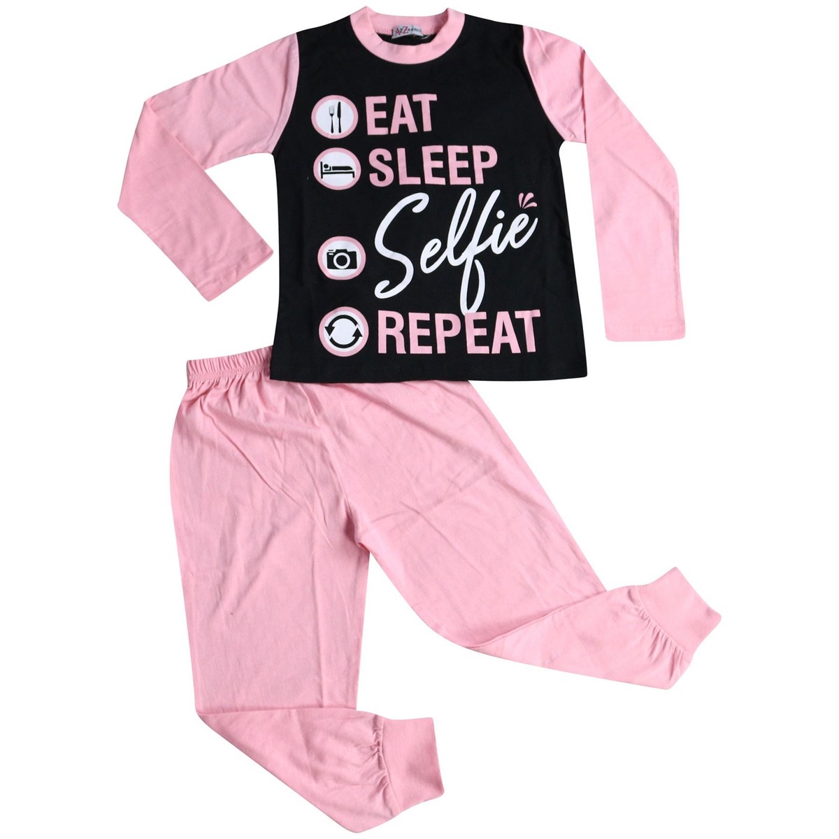 Pink Formal Wear For Girls Girls' Baby Pink PJ Set - 'Eat Sleep - Foto 4