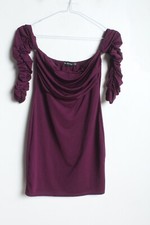 Pretty Little Thing Womens Ruched Sleeve Bodycon Dress - Purple - Size 12 (I59)