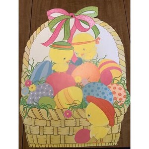 Eureka Easter Basket with Eggs & Chicks Paper Cutout