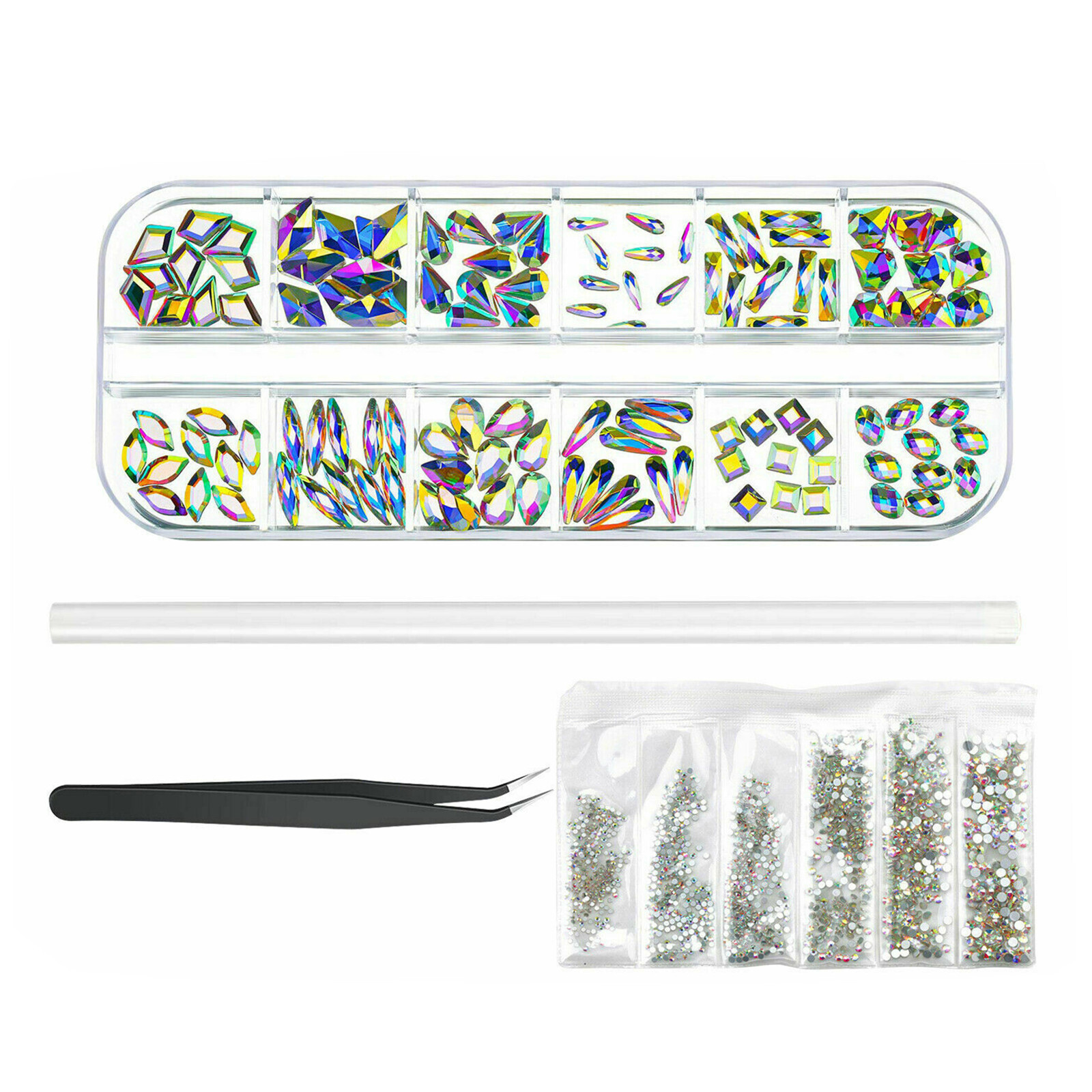 Mixed Size Nail Crystal Art Rhinestones Flatback  Stones Nail Art Jewelry DIY