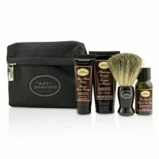 The Art of Shaving Men's Shaving Starter Kit With Bag - Sandalwood Essential Oil