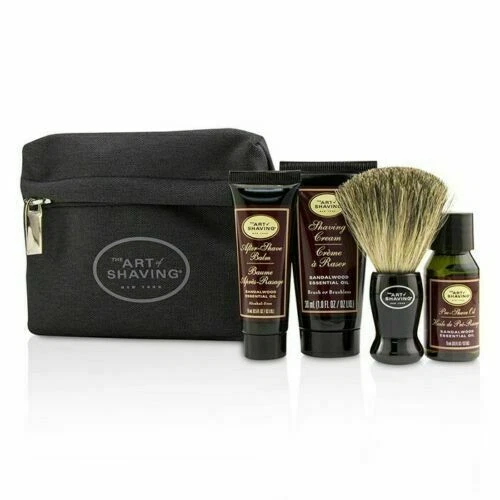 The Art of Shaving Men's Shaving Starter Kit With Bag - Sandalwood Essential Oil - Picture 1 of 3