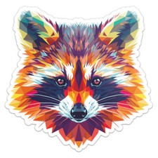 Triangulated Raccoon Car Bumper Sticker Vinyl Decal