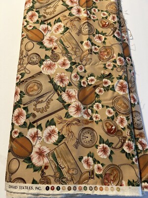 David Textiles Victorian Screen Print Fabric 4.5 Yards X 44  Cotton Quilting