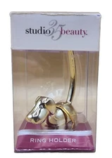 Studio 35 Beauty Gold Tone Dog w/Rhinestone Eyes Ring Holder, 3" BRAND NEW