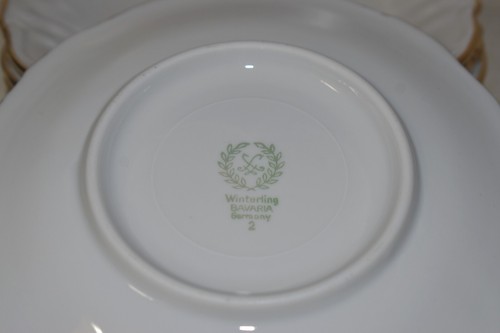 Winterling® Bavaria Germany White w/Gold Trim China: 5 Coffee Cup Saucers Only - Picture 5 of 6