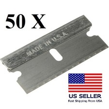 50 pc Razor Blades Single Edge Extra Sharp Super Strong. Made in USA