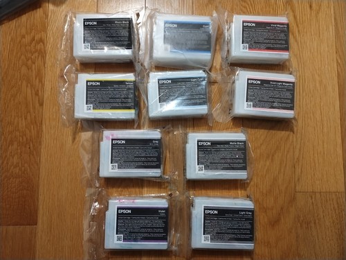 2024-27 ORIGINAL SET 10 EPSON 770 INITIAL STARTER TINTE SURECOLOR SC-P700 VERSIEGELT