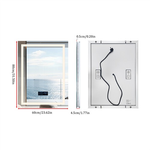 LUVODI Bluetooth LED Bathroom Mirror Dual Lights Anti-Fog Makeup Mirror Music - Picture 21 of 22