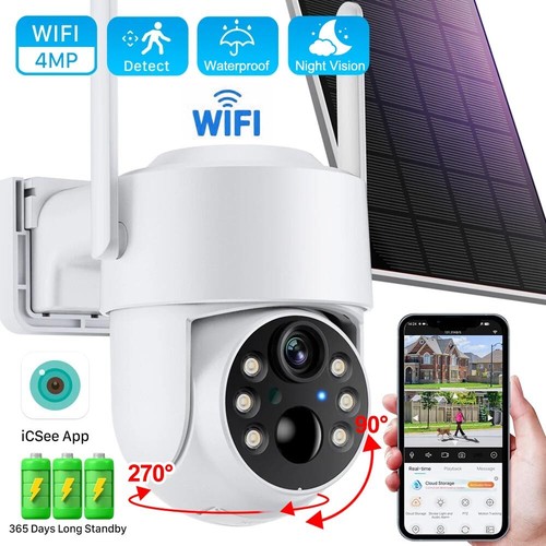 WLAN FUNK Überwachungskamera Außen Kabellos Kamera Outdoor mit Solarpanel 4MP