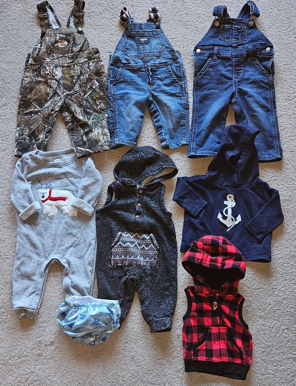 Boys 6M 6-12M Clothes Lot 8pc Ralph Lauren Bass Pro Shop Tahari Baby Gap Camp