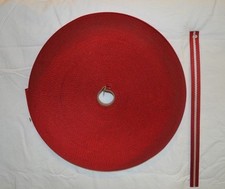 Webbing - 3/4" x 18 ft- Medium Weight Nylon - Red w/ Silver Strip H43 