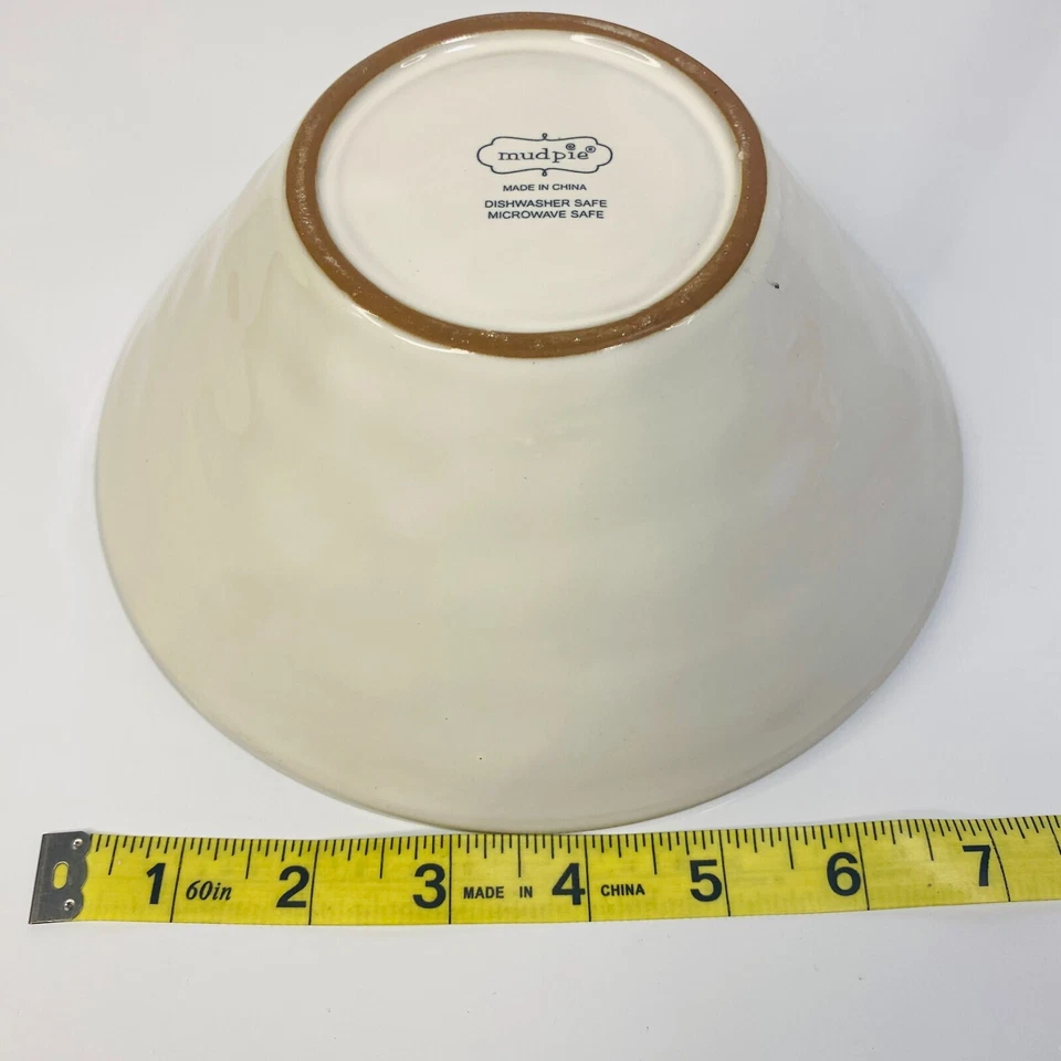 Mud Pie CERAMIC PRAYER BOWL, White 3" x 7 1/2" diameter Foto 4 de 4