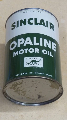 Vintage Sinclair Opaline One Quart Motor Oil Can Metal Gas Sign ~FULL~NOS~