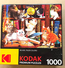 Cra-z-Art Kodak 1000 pc Jigsaw Puzzle LIBRARY MISCHIEF Cats Kitties Book SEALED