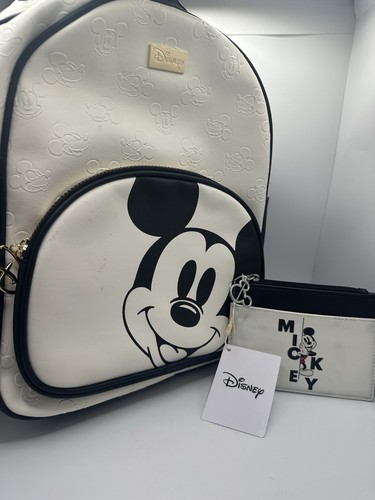 Disney x Primark Mickey Mouse süße Ohren Rucksack weiß + Geldbörse Reißverschluss Portemonnaie