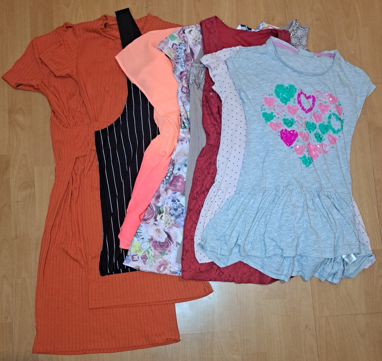 Joblot of kids dresses bundle next, h&m, river isand, yd, age 7-11 yrs, 9 pieces