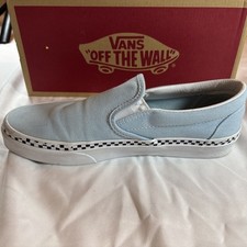 Vans Check Foxing/Cool Blue Low Classic Slip ...