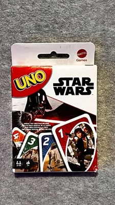 UNO Star Wars Card Game Complete Deck Unused Cards Box Damage Mattel 112 Cards