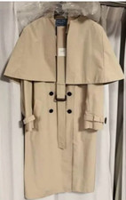 PRADA Trench Coat with Cape Beige Cotton Polyester Size 38 Used Item From Japan