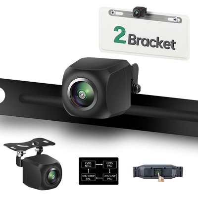 1080P Backup Camera for Cars SUVs Trucks RVs with License Plate Frame