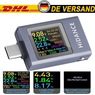 USB Type-C Power Tester Voltage Current Capacity Meter USB-C Multimeter 4.5-50V