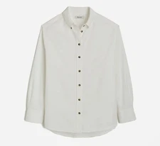 Madewell Oversized Button-Up Shirt in Oxford Women's Size XXS in White NWT!