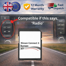 Connect 3 Navigation SD Card GPS UK + Europe v7 JUKE NAVARA NOTE QASHQAI XTRAIL