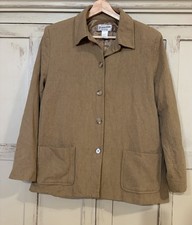 Vintage Pendleton Women  s 100 Virgin Wool Blazer Jacket Size 14 Camel Tan USA