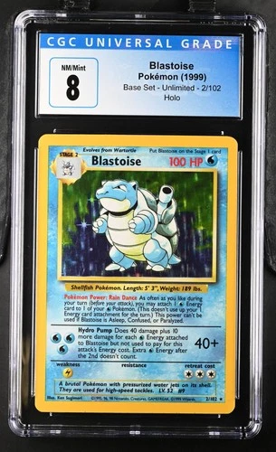 CGC 8 BLASTOISE BASE SET UNLIMITED 2/102 HOLO (8006)