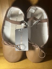 NEW Toddler GIRL'S Size 1 DANSKIN - Cocoa Brown Leather Sole Ballet Dance Shoes