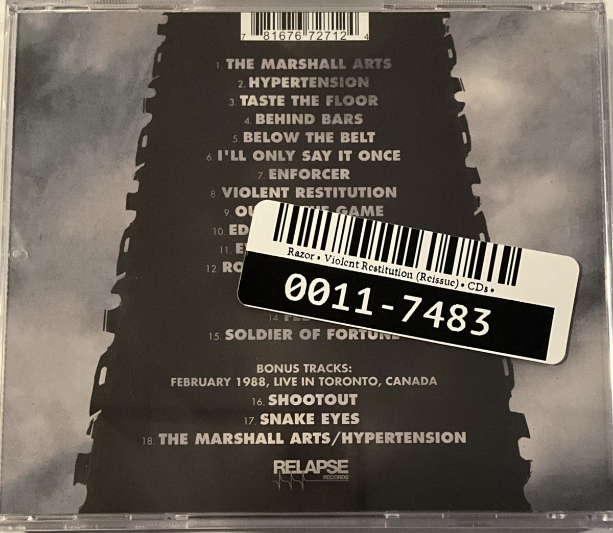 Razor - Violent Restitution CD 2022 Relapse Records – RR7271 [New