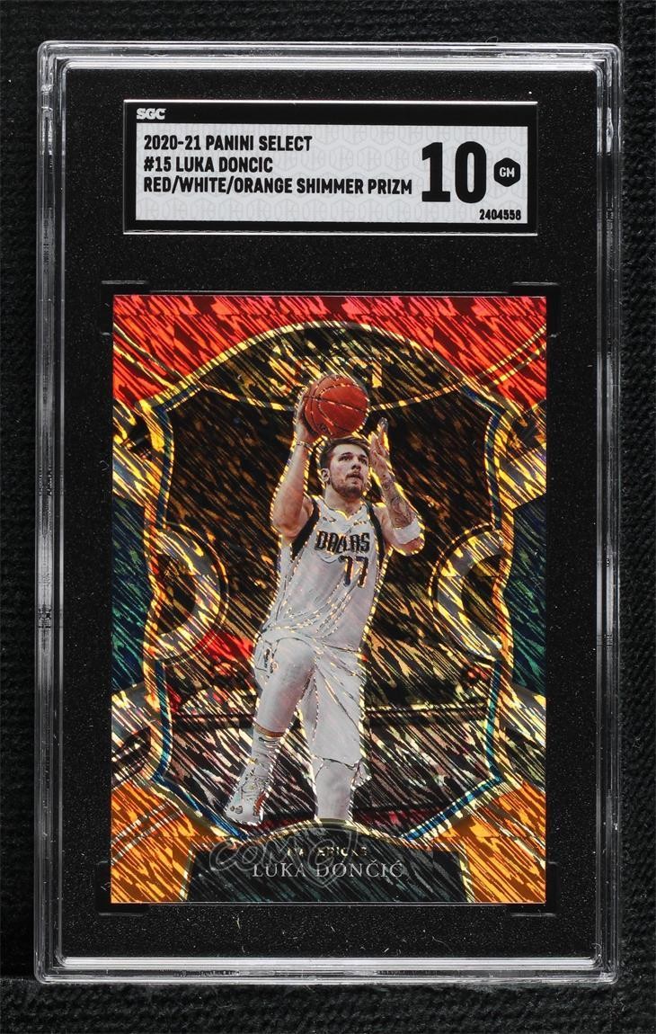 2020 Select Concourse Red White Orange Shimmer Prizm Luka Doncic SGC 10 GEM 0ub8