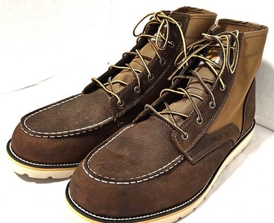 Carhartt Mens FW6035-M Size 14W Brown Leather Nylon 6'' Soft Toe Wedge Work Boots