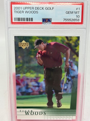 2001 Upper Deck Golf Tiger Woods #1 PSA 10 GEM MINT Rookie Card RC